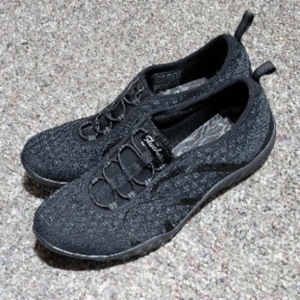 Black Sketcher Slip On Shoes